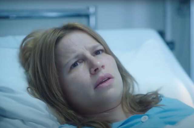 Live Hallangen, played by Kathrine Thorborg Johansen, in the hospital