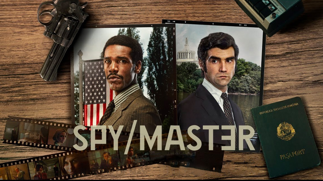 HBOMax series Spy/Master promo pic with Parker Sawyers as Frank Jackson and Alec Secăreanu as Victor Godeanu.